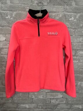 Vail Coral-Pink Quarter-Zip Fleece Pullover